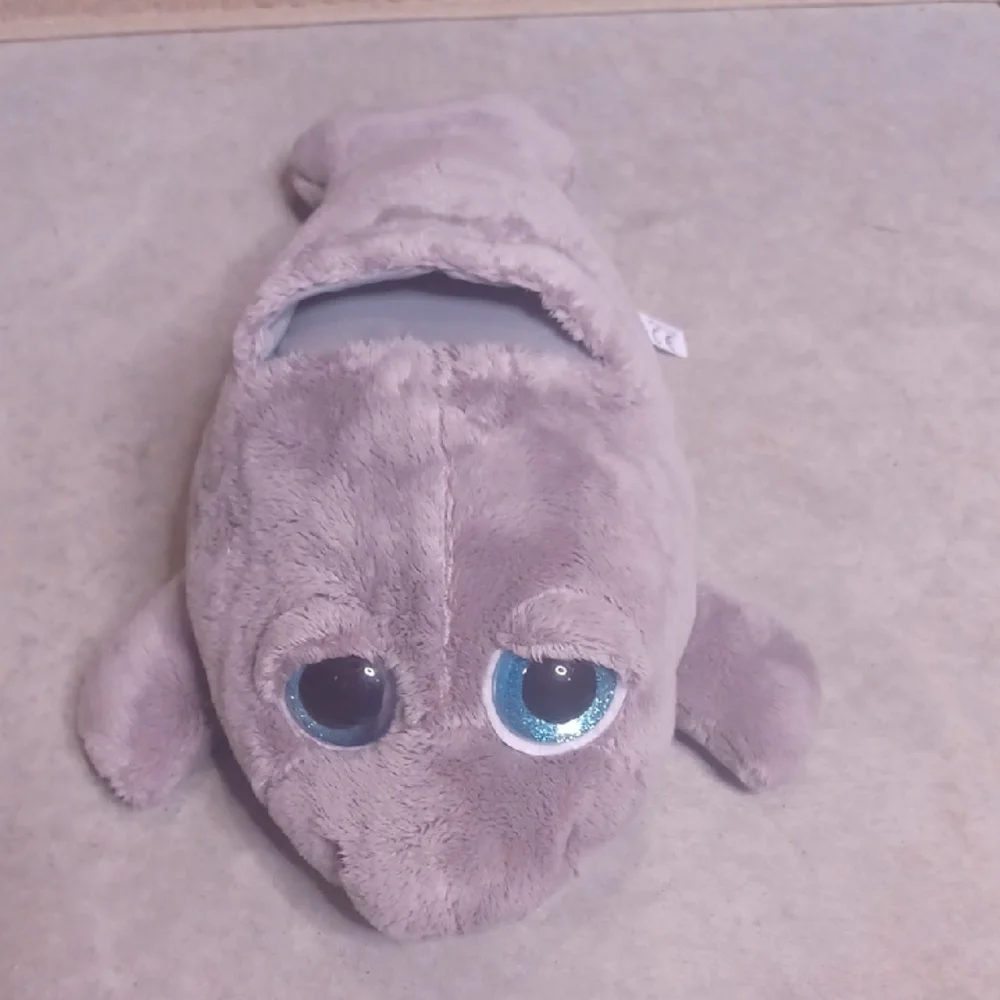 Plush Seal Toy with Blue Eyes
